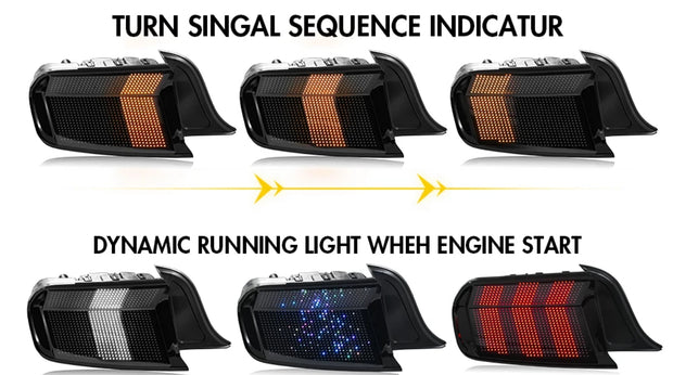 2024 Style (15-23) Mustang Style Clear Digital Taillight S550Euros