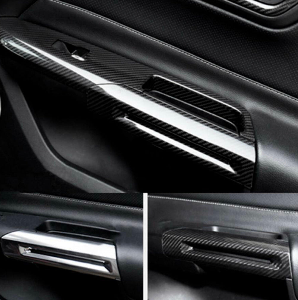 15+ Mustang Inner Door Handle Solid Carbon Trim Overlay – S550Euros